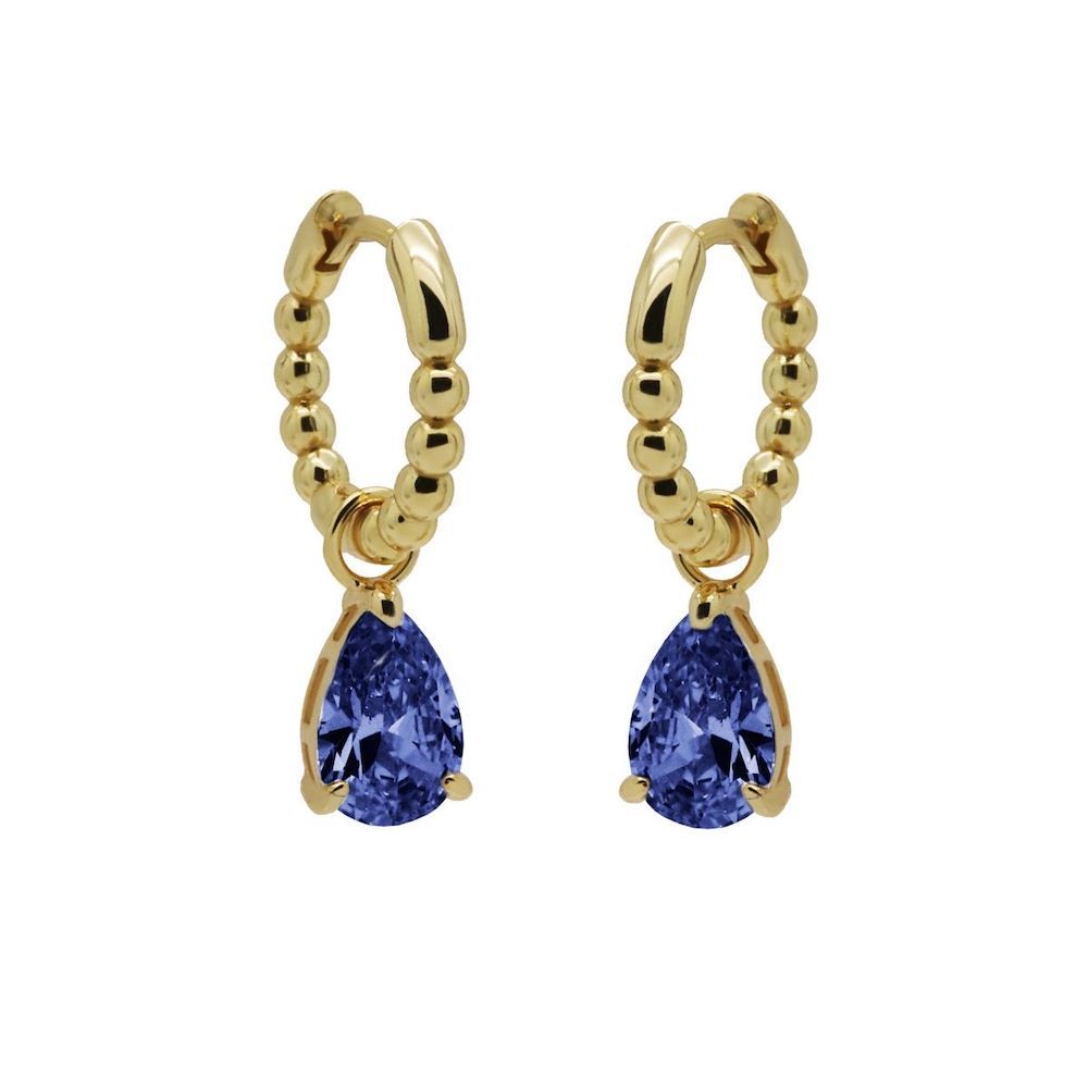 Karma Hinged Hoops Anna Saphire Blue