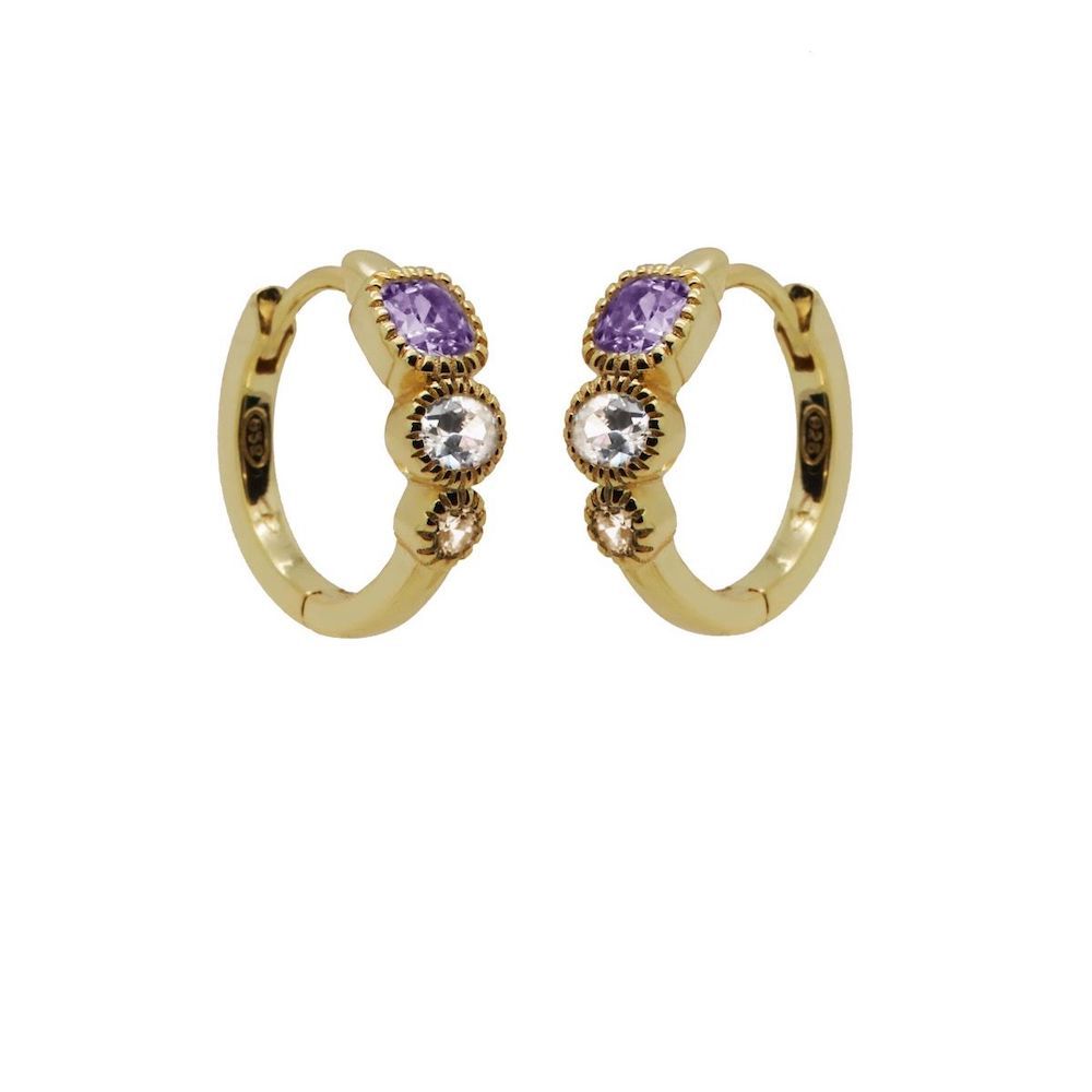 Karma Hinged Hoops Holly Lavender