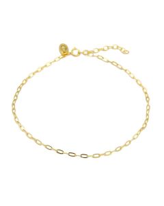 Karma Ankle Oval Chain - Gold Plated