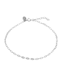 Karma Anklet Oval Chain - Silver