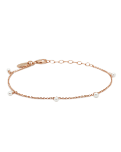 Karma Bracelet Hanging Pearls - Rose Plated