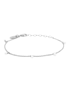 Karma Bracelet Hanging Pearls - Silver