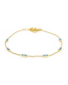 Karma Bracelet Baguettes Light Blue - Gold Color