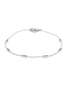 Karma Bracelet Baguettes Light Blue - Silver