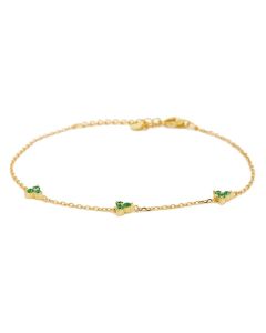 Karma Bracelet Zirconia Triple Dots Emerald