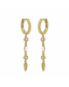 Karma Hinged Hoops Zirconia Lizzy - Gold Color