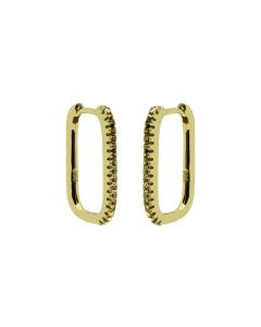 Plain Hinged Hoops Zirconia Gorgeous Green - Gold Color