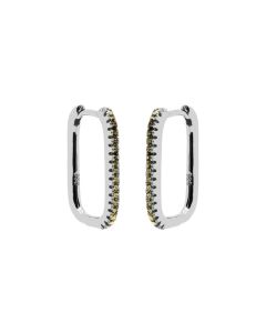 Plain Hinged Hoops Zirconia Gorgeous Green - Silver