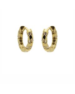 Hinged Hoops Twist And Spark - Gold Color