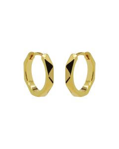 Plain Hinged Hoops Facet - Gold Color