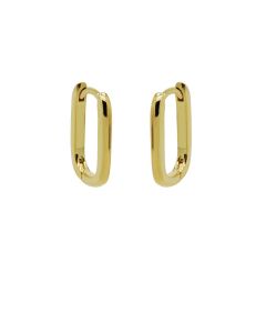 Plain Hinged Hoops Smooth Square - Gold Color