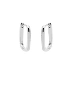 Plain Hinged Hoops Smooth Square - Silver
