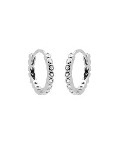 Hinged Hoops Dots 13MM - Silver