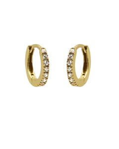 Karma Zirconia Hinged Hoops Round - Gold Color