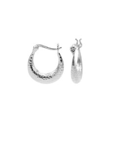 Plain Hoops Hammered - Silver