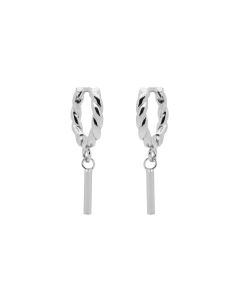 Hinged Twisted Hoops Round Tube - Silver