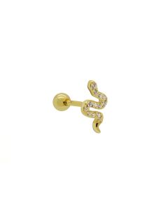Piercing Zirconia Snake - Gold Color