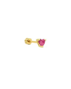 Piercing Zirconia Heart - Gold Color-Rood