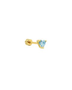 Piercing Zirconia Heart - Gold Color-Blauw