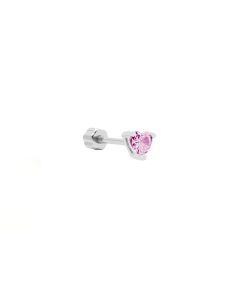 Piercing Zirconia Heart - Silver-Roze