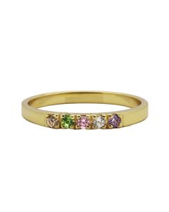Karma Ring Coloured Zirconia - Gold Color