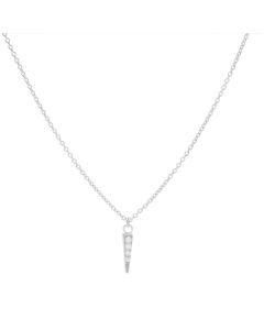 Karma Necklace Zirconia Cone - Silver