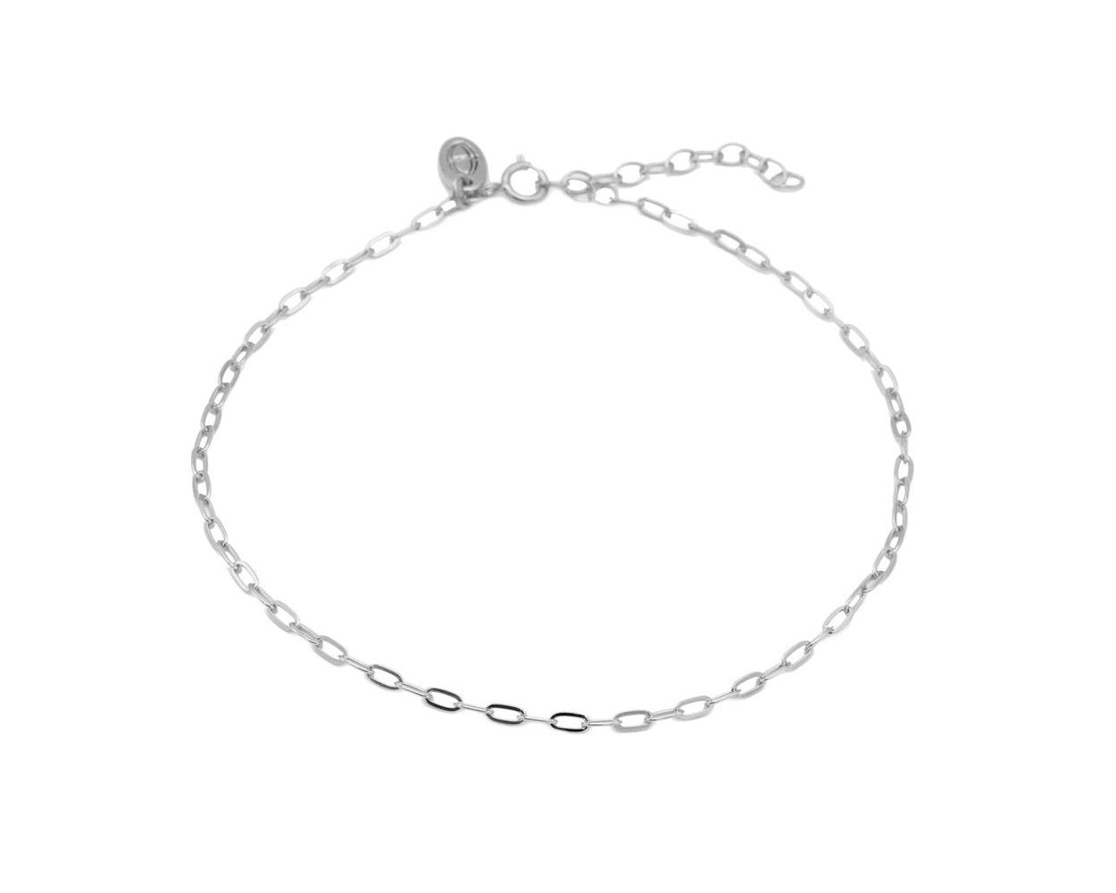 Karma Anklet Oval Chain - Silver
