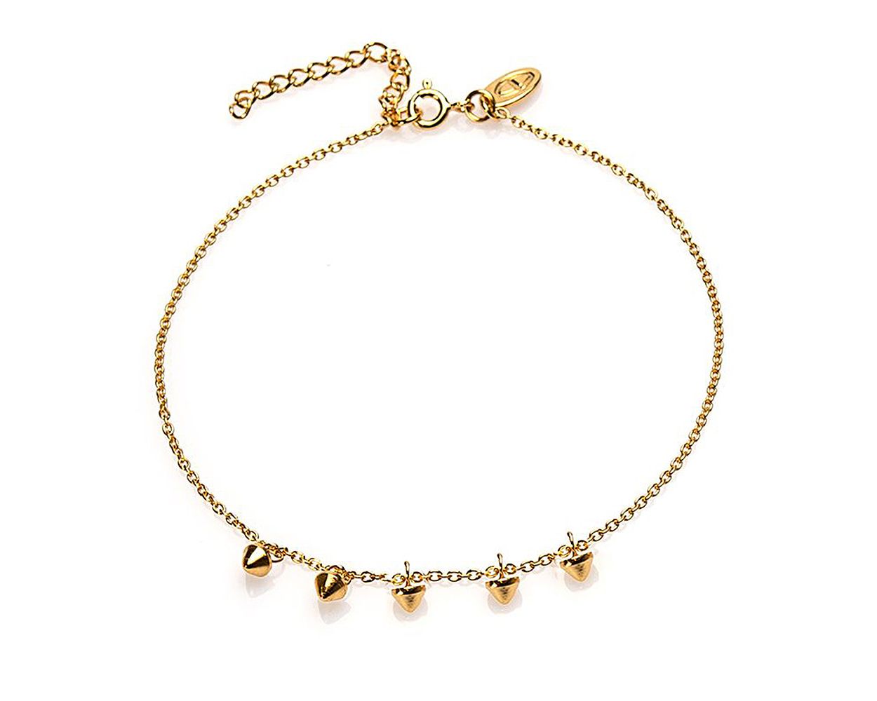 Karma Anklet Mini Cones - Gold Plated