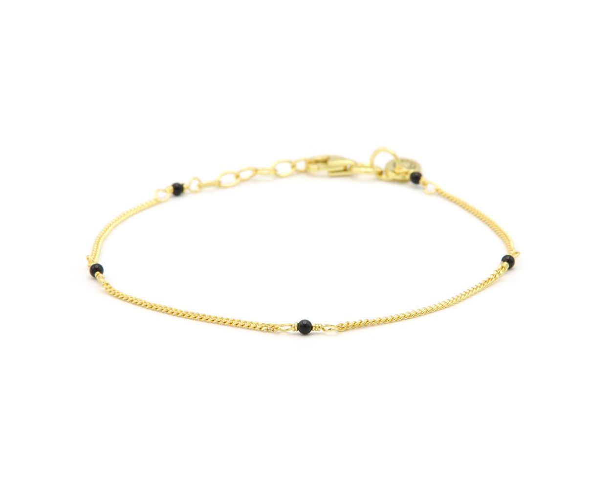 Karma Bracelet Tiny Onyx - Gold Plated