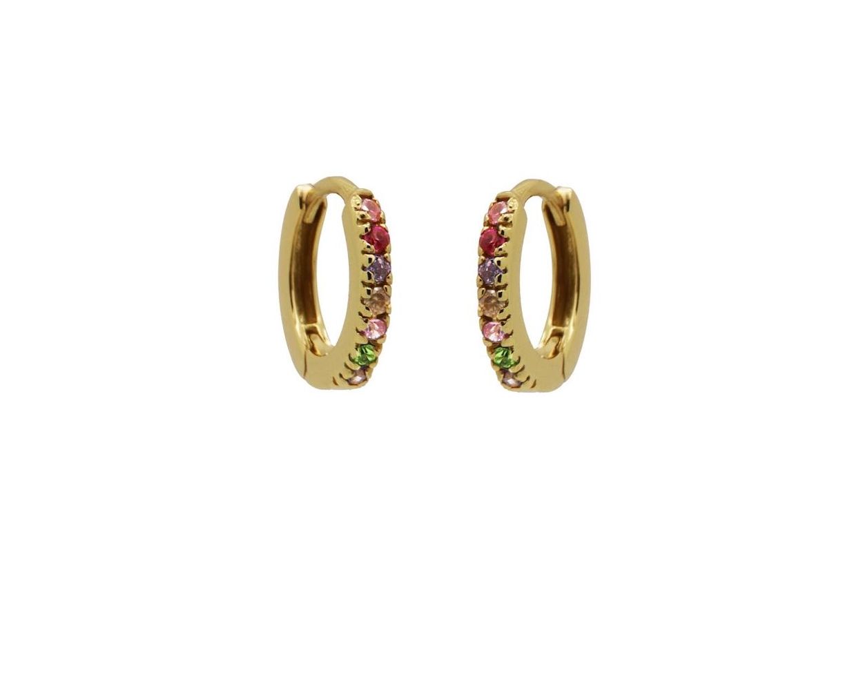 Plain Hinged Hoops Round Fushion - Gold Color