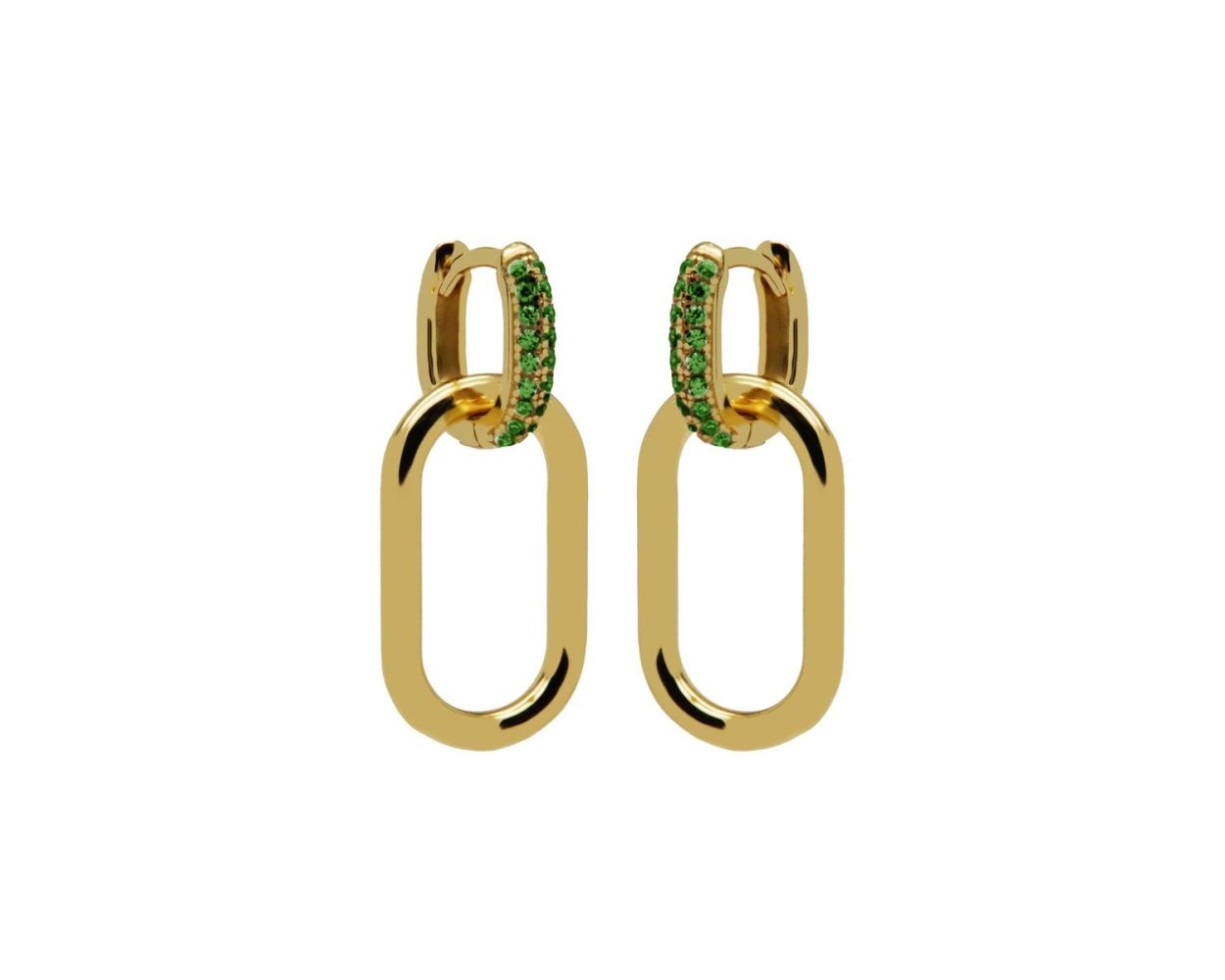 Hinged Hoops Zirconia Big Densely - Gold Color