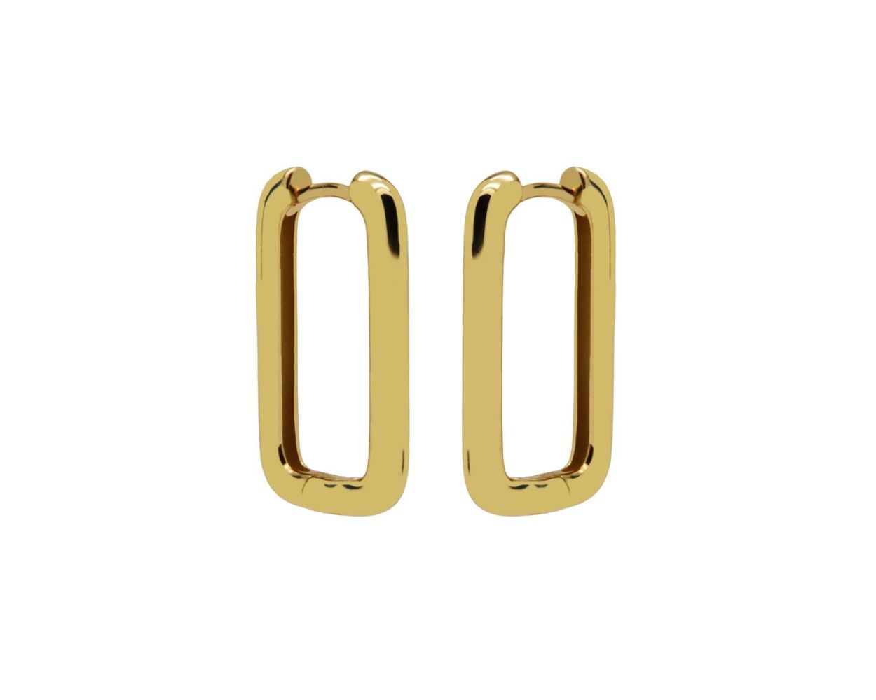 Plain Hinged Hoops Big XL Round Square  - Gold Color