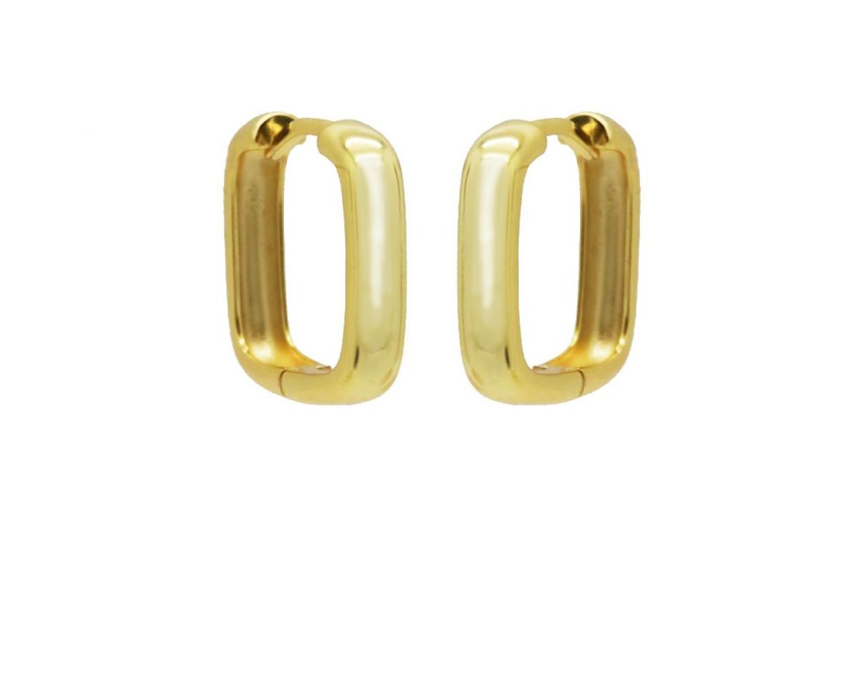 Plain Hinged Hoops Square  - Gold Color