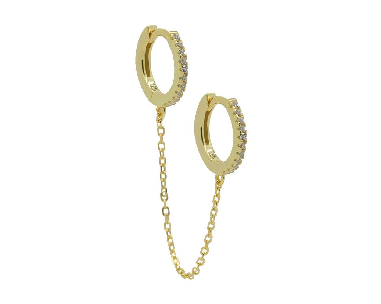 Hinged Hoops Zirconia Double In Chains (1piece)