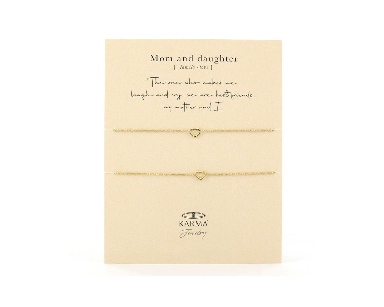 Moeder+Kind set  Family Love Open Heart - Gold Plated