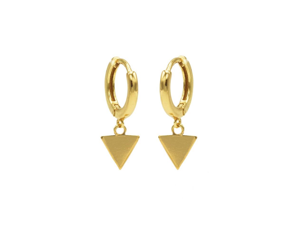 Hinged Hoops Triangle - Gold Color