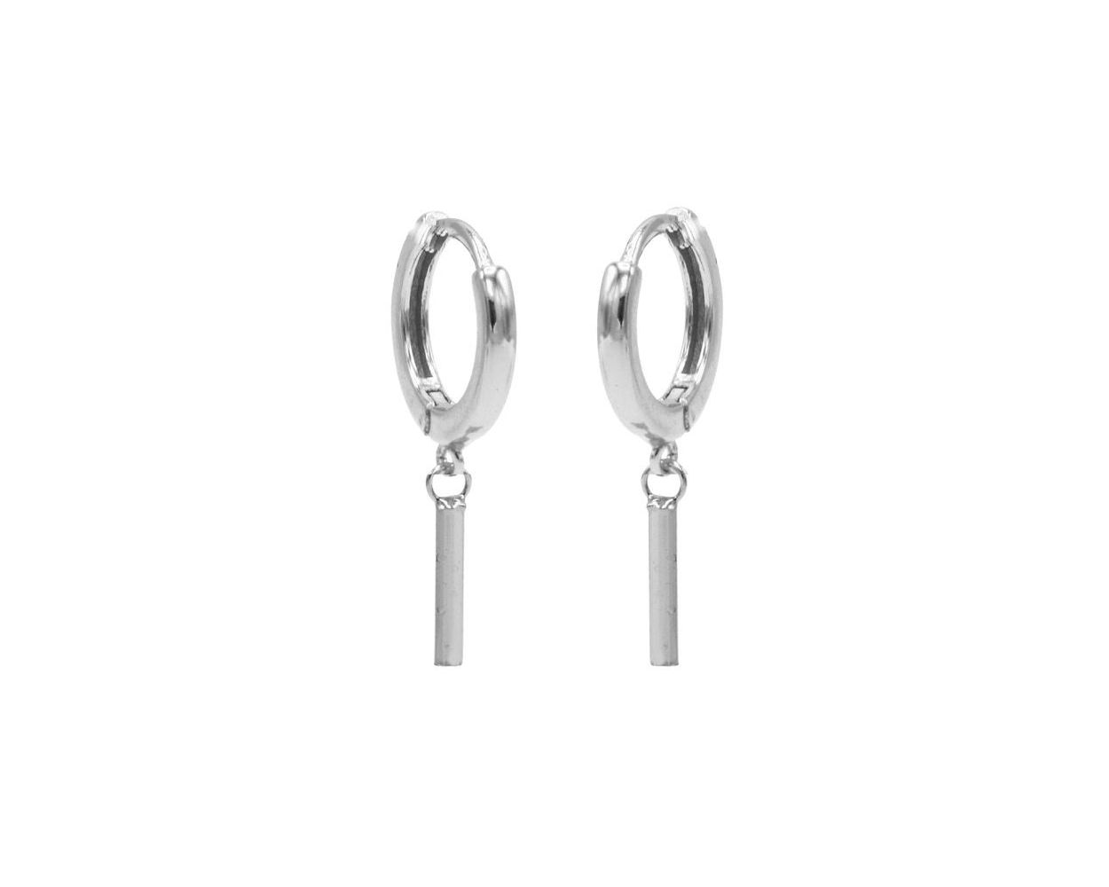 Hinged Hoops Round Tube - Silver