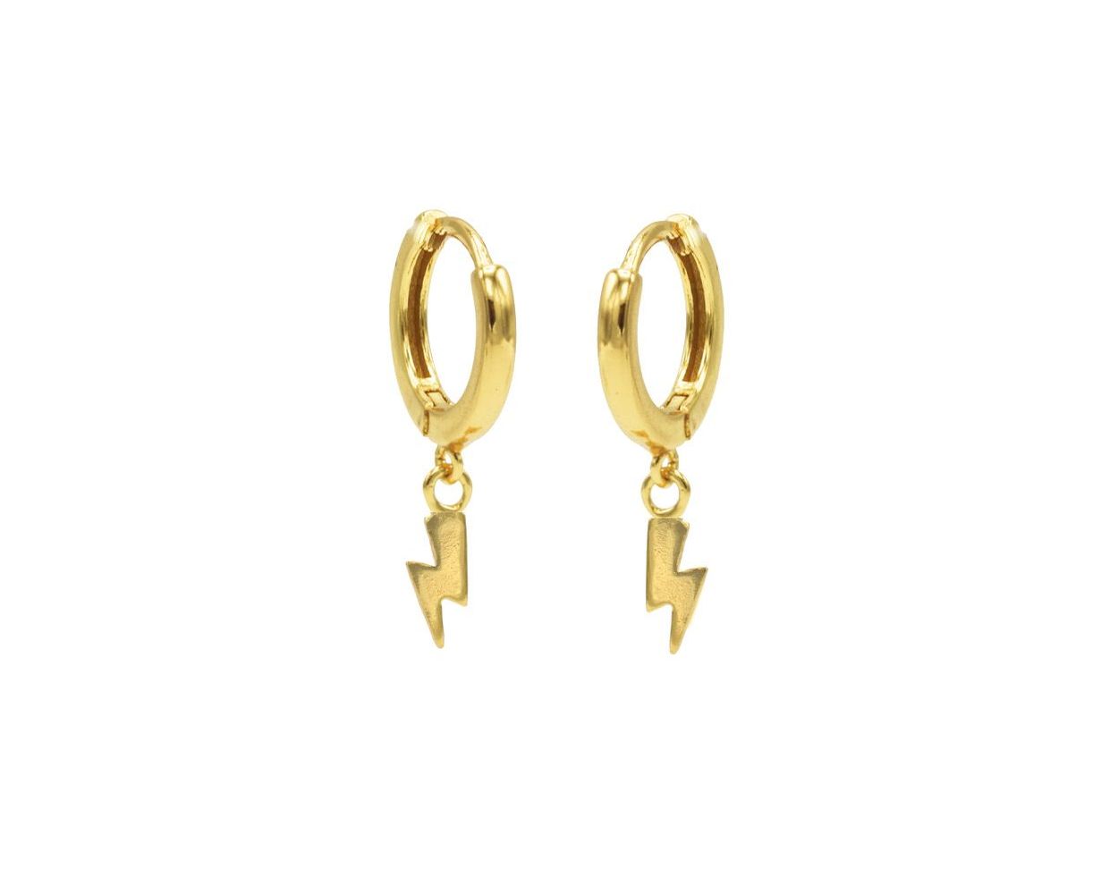Hinged Hoops Lightning - Gold Color
