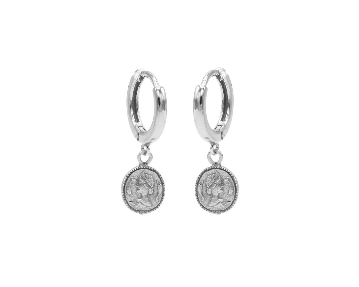 Hinged Hoops Coin - Silver