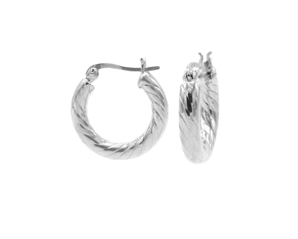 Plain Hoops Twister Small - Silver