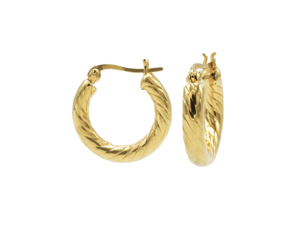 Plain Hoops Twister Small - Gold Color