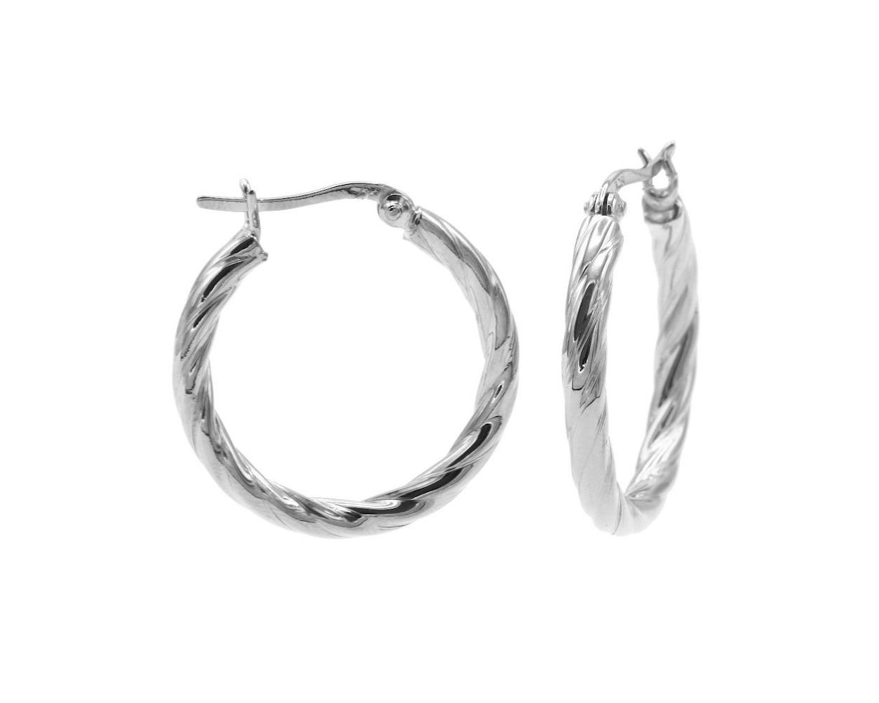 Plain Hoops Twister Small - Silver