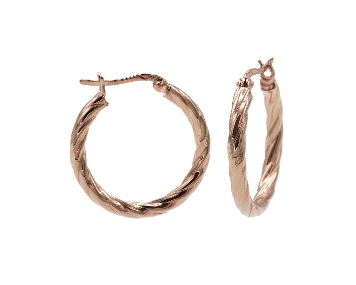 Plain Hoops Twister Small - Rose