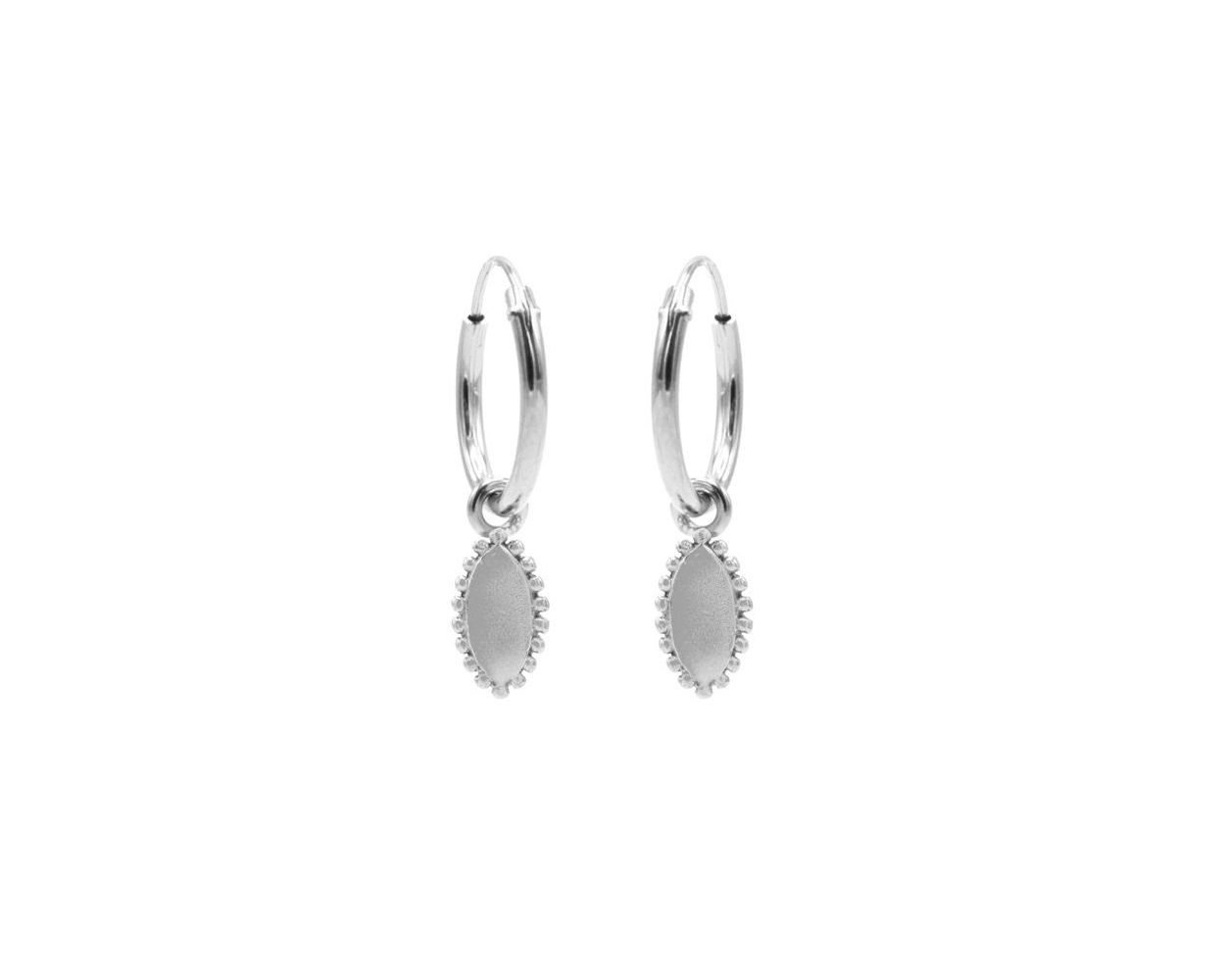 Hoops Pointy Oval - Silver 