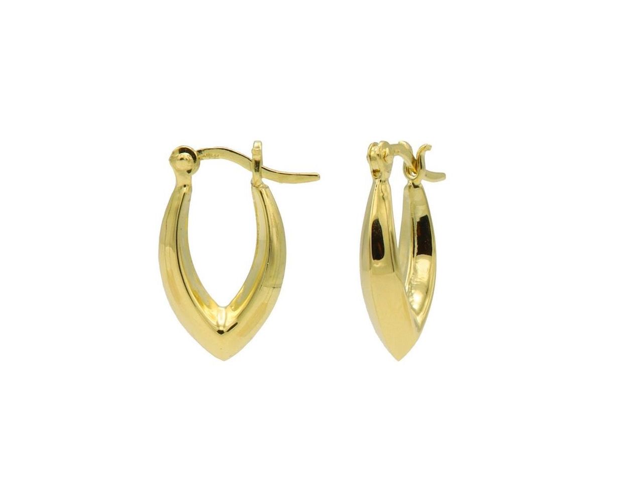 Plain Hoops Pointy Oval - Gold Color