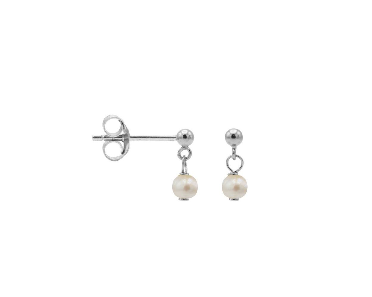 Hanging Symbol Dot Pearl  - Silver