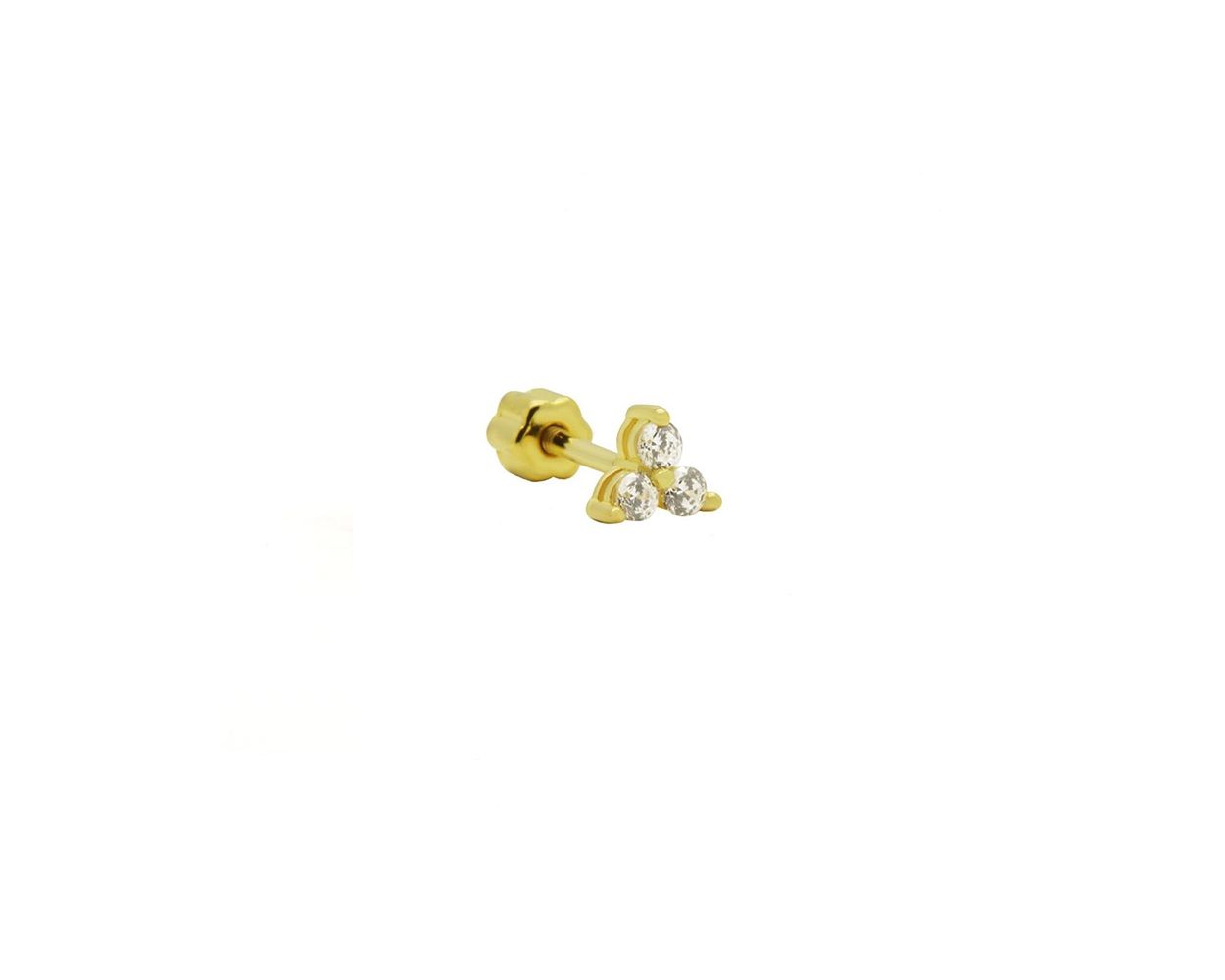 Piercing Zirconia Triple Flower - Gold Color