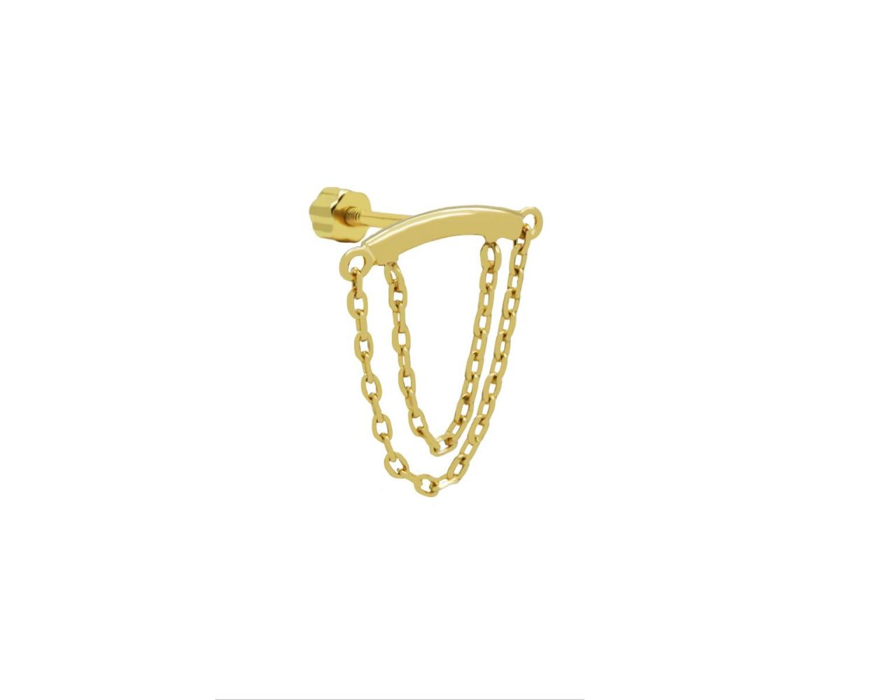Piercing Double Chain  - Gold Color