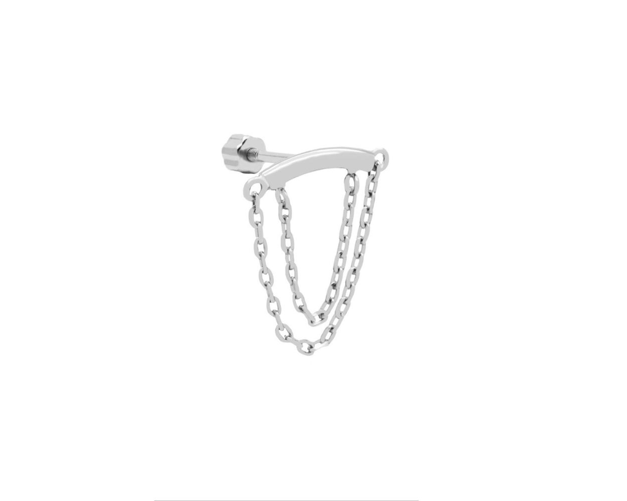 Piercing Double Chain  - Silver