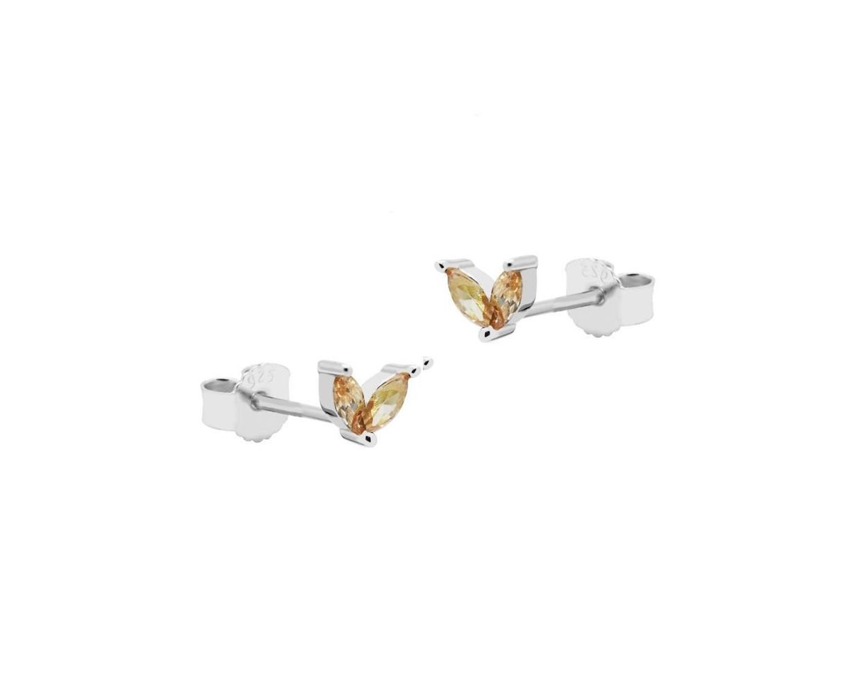 Symbols Zirconia Double Champagne Leaves - Silver